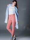 lovely girl posing in blue trench coat and pink tr 2024 11 19 06 09 01 utc